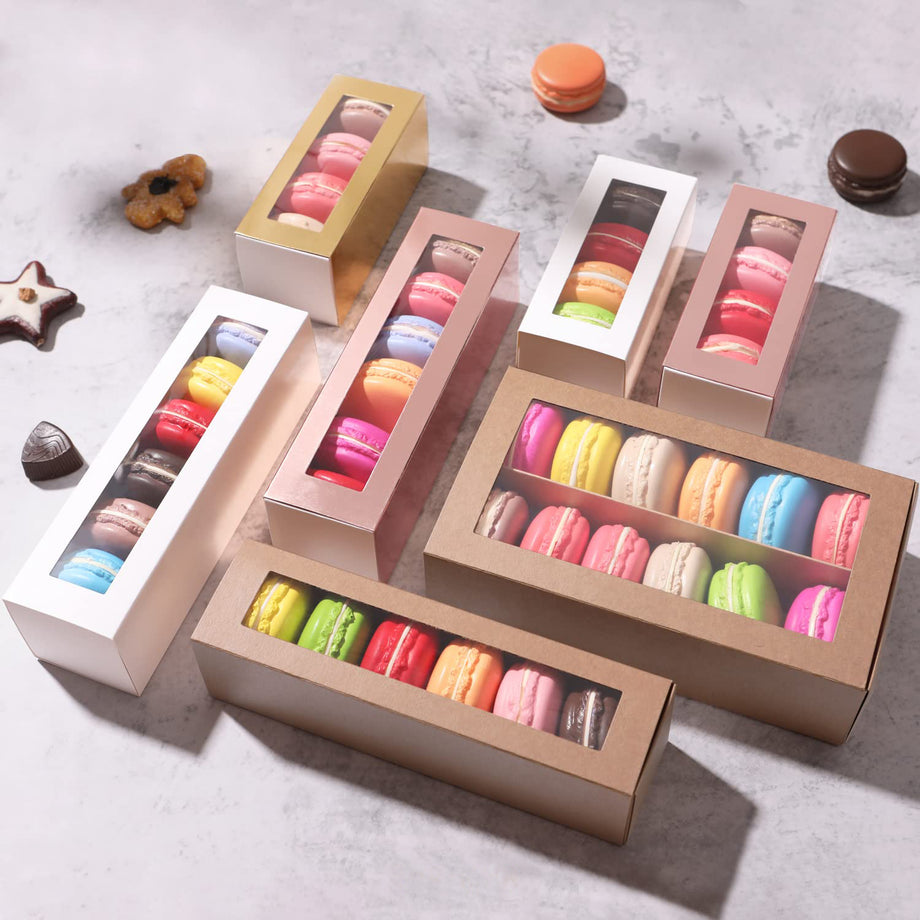 PKGSMART 4.8x1.8x1.8 Inches Macaron Gift Boxes for 4/5