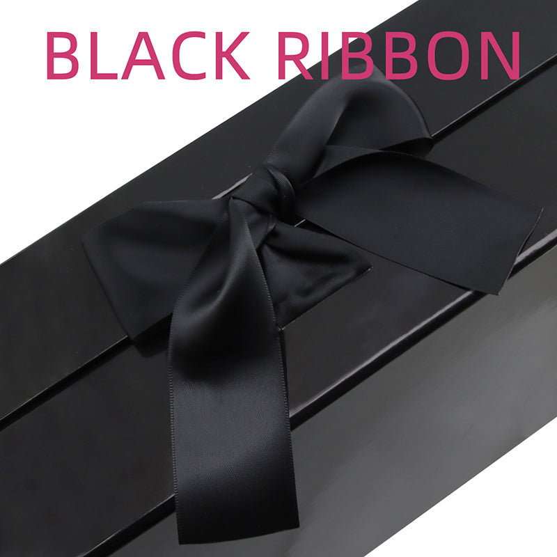 WRAPAHOLIC 2Pcs Black Gift Box with Satin Ribbon, 8x8x4 Inches Collapsible  Gift Box with Magnetic Closure for Party, Wedding, Gift Wrap, Bridesmaid